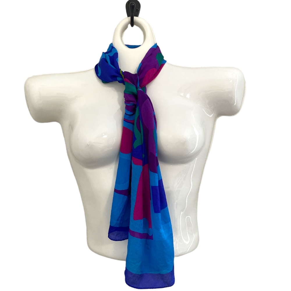 Liz Claiborne bright lightweight printed silk scarf